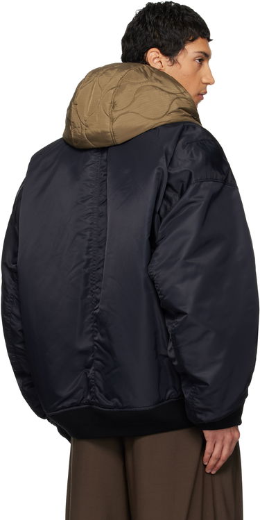 Яке бомбър Maison MIHARA YASUHIRO Maison MIHARA YASUHIRO Extended Placket Hood Flight Jacket Черно | A15BL062, 2