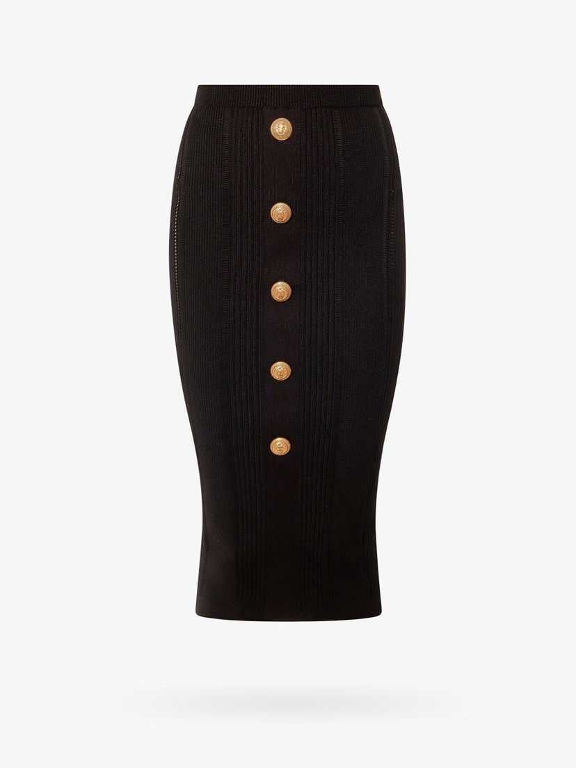 Пола Balmain Midi Knitted Skirt Черно | CF1LD043KF240PA