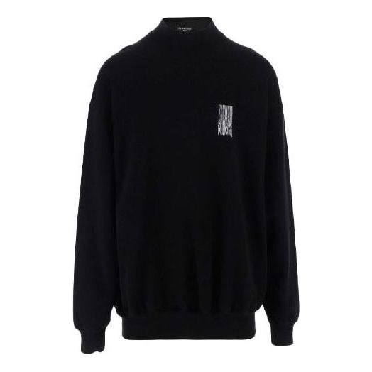 Пуловер Balenciaga Crewneck Barcode Sweater Черно | 652981TKVE61070
