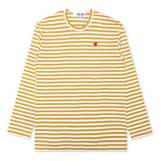 Тениска Comme des Garçons COMME des GARCONS PLAY Striped Long Sleeve T-Shirt Жълто | AZ-T218-051-5