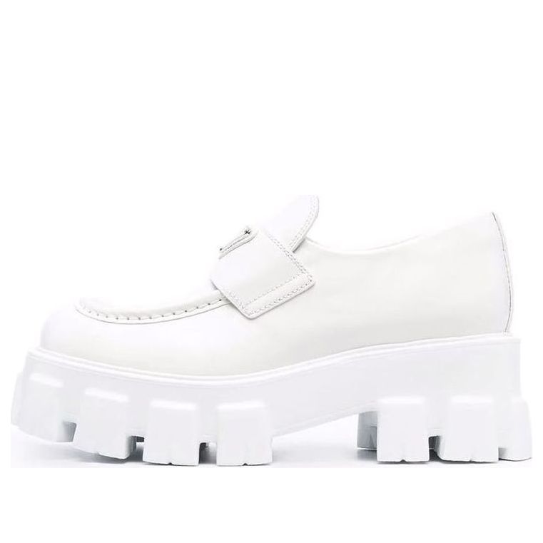 Кецове и обувки Prada Prada Brushed Leather Monolith Loafers Бяло | 1D649M_B4L_F0009_F_B055