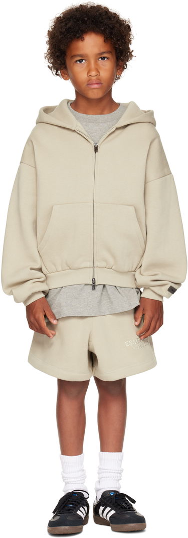 Суитчър Fear of God ESSENTIALS Kids Fleece Zip-Up Hoodie Бежово | 785SP252036K, 3