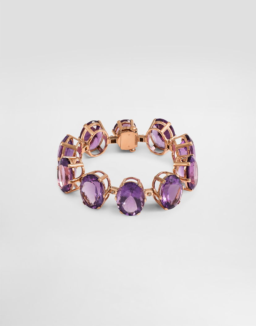 Гривна Dolce & Gabbana Anna Bracelet In 18-carat Red Gold With Amethysts And Diamonds Лилаво | WBSB1GWAME18M307