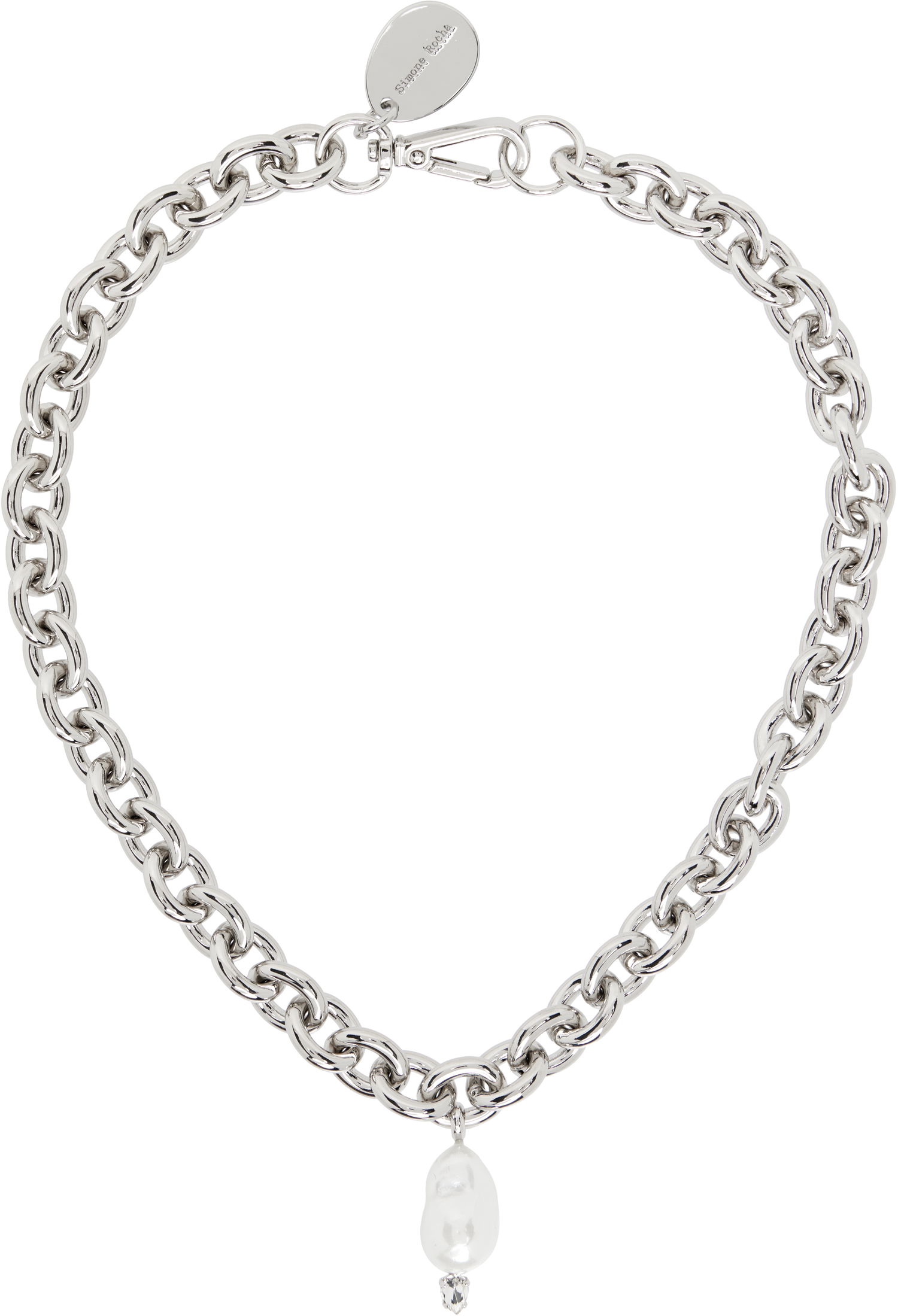 Колие Simone Rocha Simone Rocha Pearl Pendant Chain Necklace Металик | NKS98 0913, 0