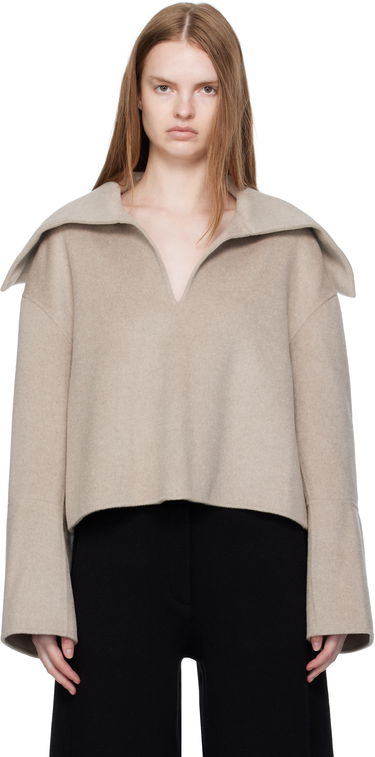Пуловер Nanushka Nanushka Maxe Cropped Wool Sweater Бежово | NW25PFJK12992, 0