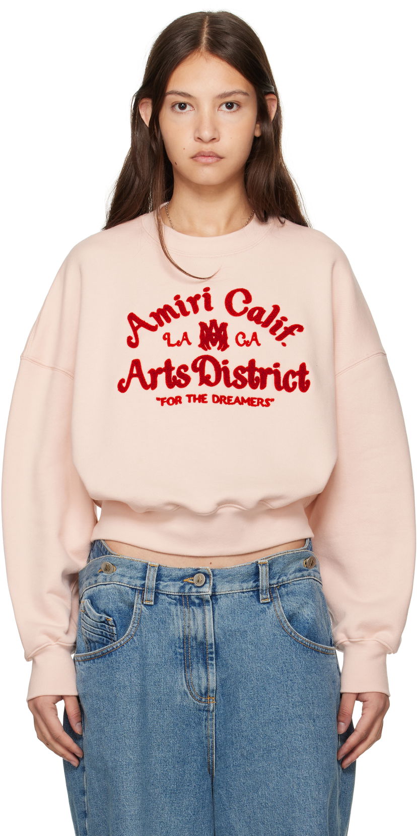 Суитчър AMIRI 'Arts District' Cropped Sweatshirt Розово | AWJYCW1020