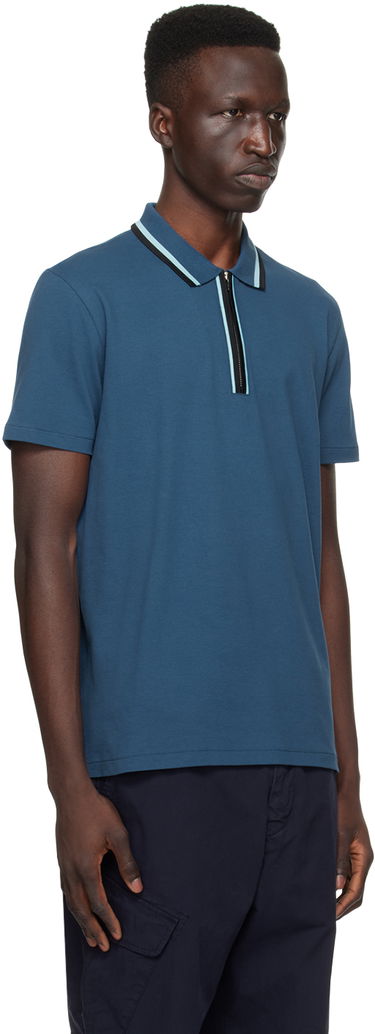 Поло тениска Paul Smith PS Paul Smith Zip Polo Синьо | M2R-322Y-M21511-46, 1