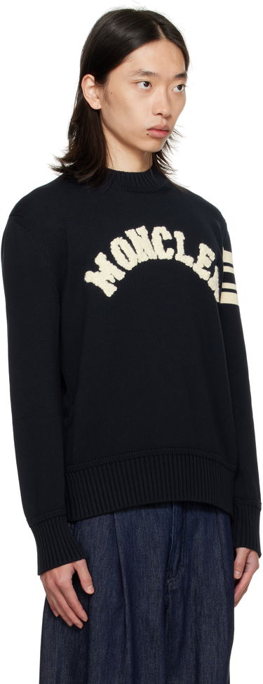 Пуловер Moncler Crewneck Sweater with Logo Черно | K20919C00009M1367, 1