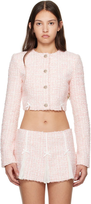 Яке GUIZIO Guizio Colette Cropped Tweed Jacket Розово | H24702W114, 0