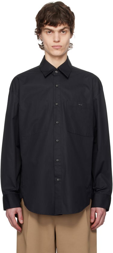 Риза WOOYOUNGMI WOOYOUNGMI Cotton Back Logo Shirt Черно | W251SH07, 0