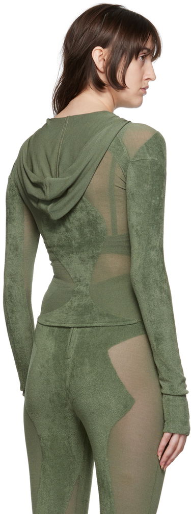 Суитчър Dion Lee Paneled Zip-Up Hoodie Зелено | C7075P22, 2