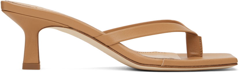 Аксесоари Aeyde Aeyde Wilma Leather Toe-Post Heeled Sandals Кафяво | A11-HS-ADRS55CI-0221-717-007