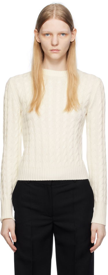Пуловер TOTEME TOTEME Petite Cable Knit Sweater Бяло | 234-WRTWTP172-YA0008, 0