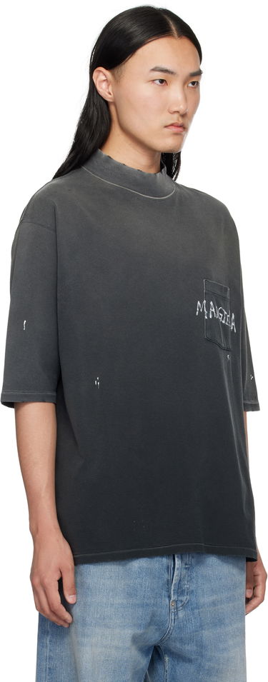 Тениска Maison Margiela Maison Margiela Graffiti Logo T-Shirt Синьо | S50GC0714 S24567, 4