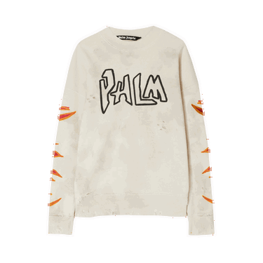 Пуловер Palm Angels GD Palm Graffiti Flames Crewneck Бежово | PMBA065F22FLE0060310, 0