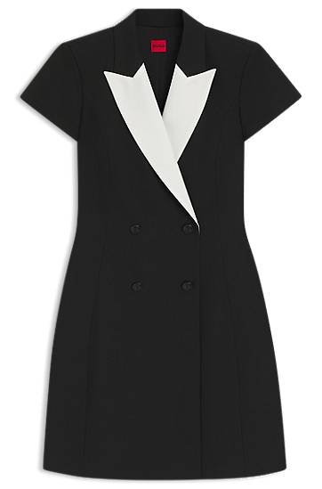 Pокля BOSS Contrast-Lapel Blazer Dress Черно | 50544765