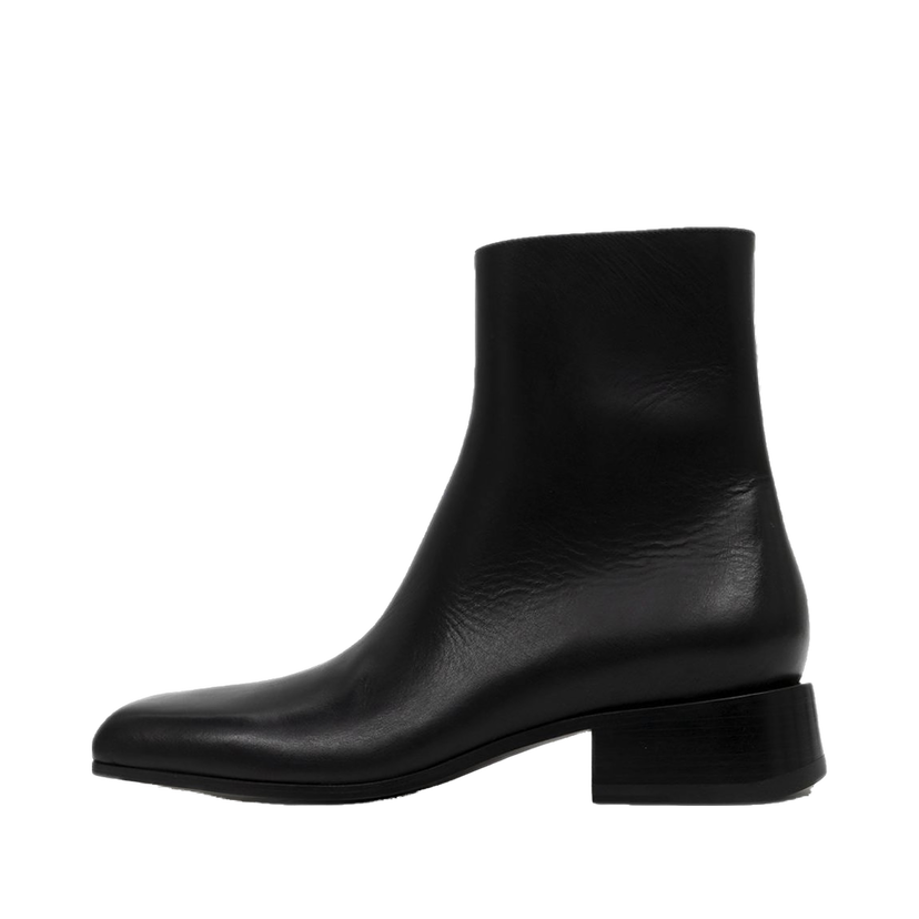 Кецове и обувки Balenciaga Square Toe Leather Ankle Boot "Black" Черно | 678108WBC301000