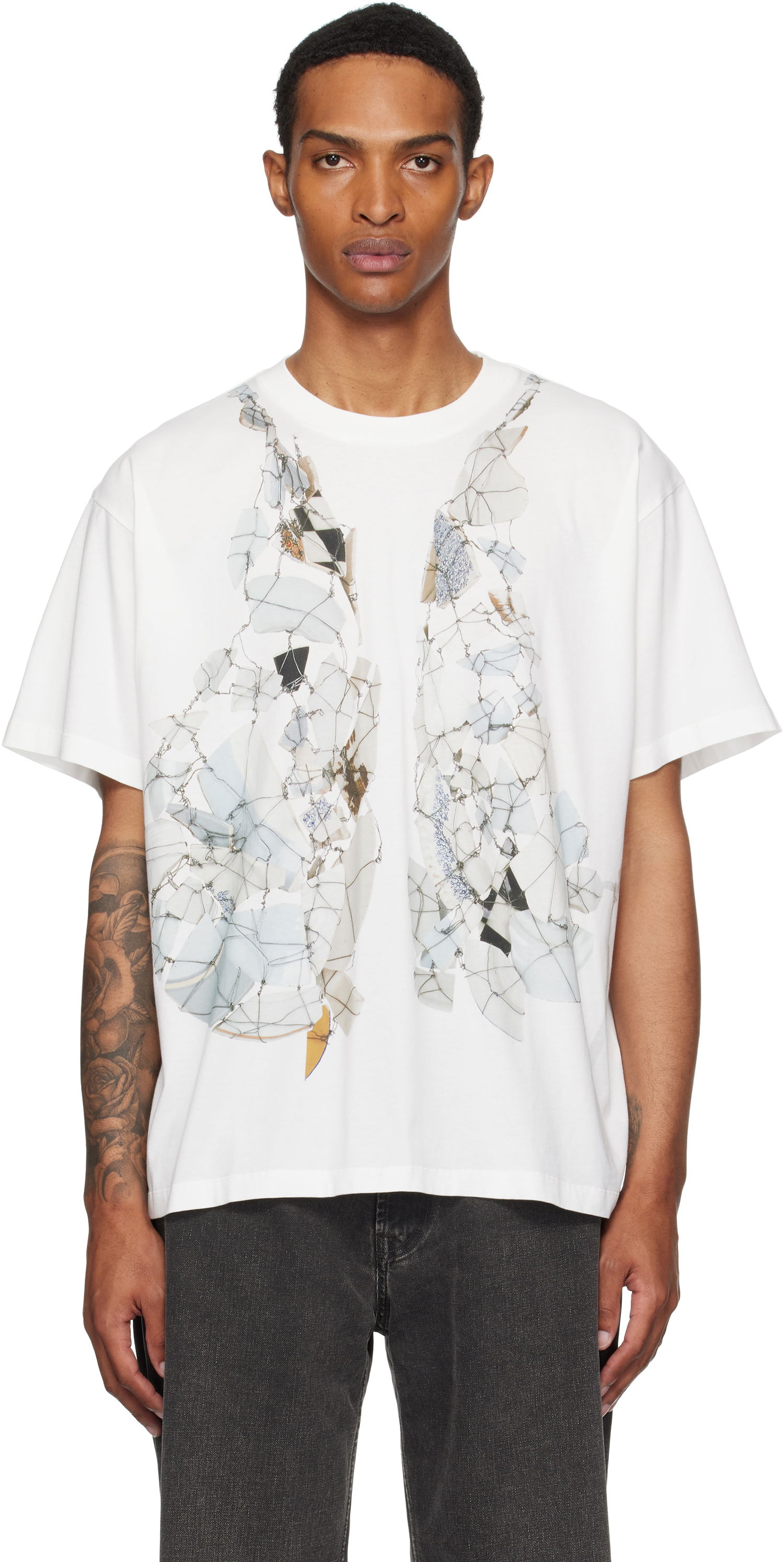Тениска Maison Margiela MM6 Maison Margiela Printed T-Shirt Бяло | SH0GC0056 S24312, 0