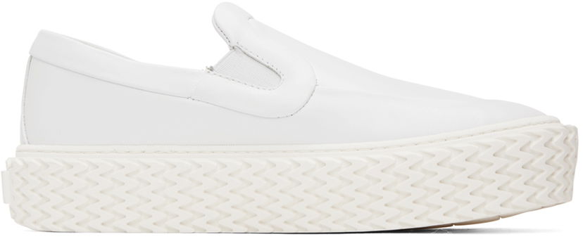 Кецове и обувки LANVIN White Curbies Slip-On Sneakers Бяло | FW-SKLK02-NAPA-P23