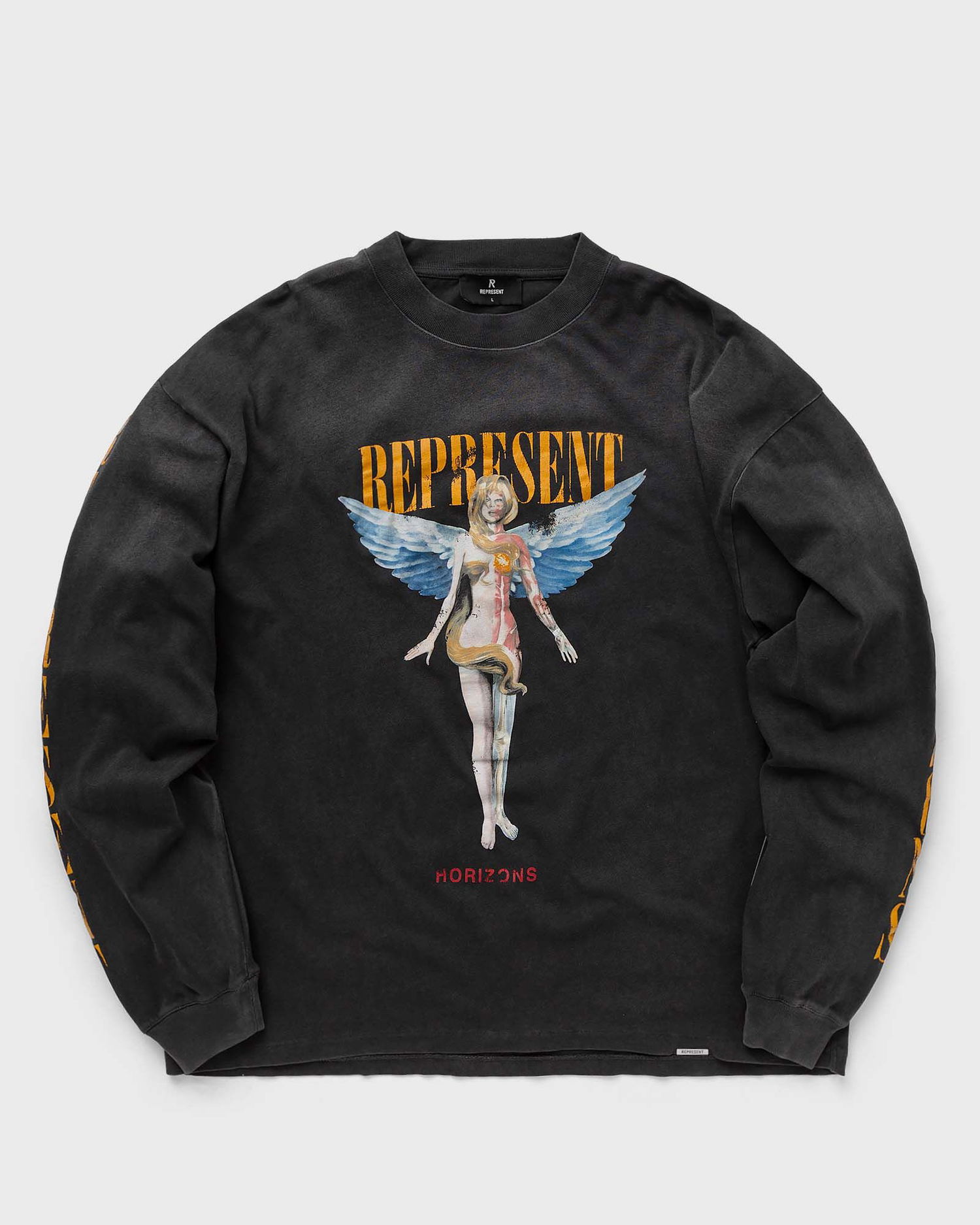 Тениска Represent Clo Represent REBORN LONG SLEEVE T-SHIRT Черно | MLM447-444, 0