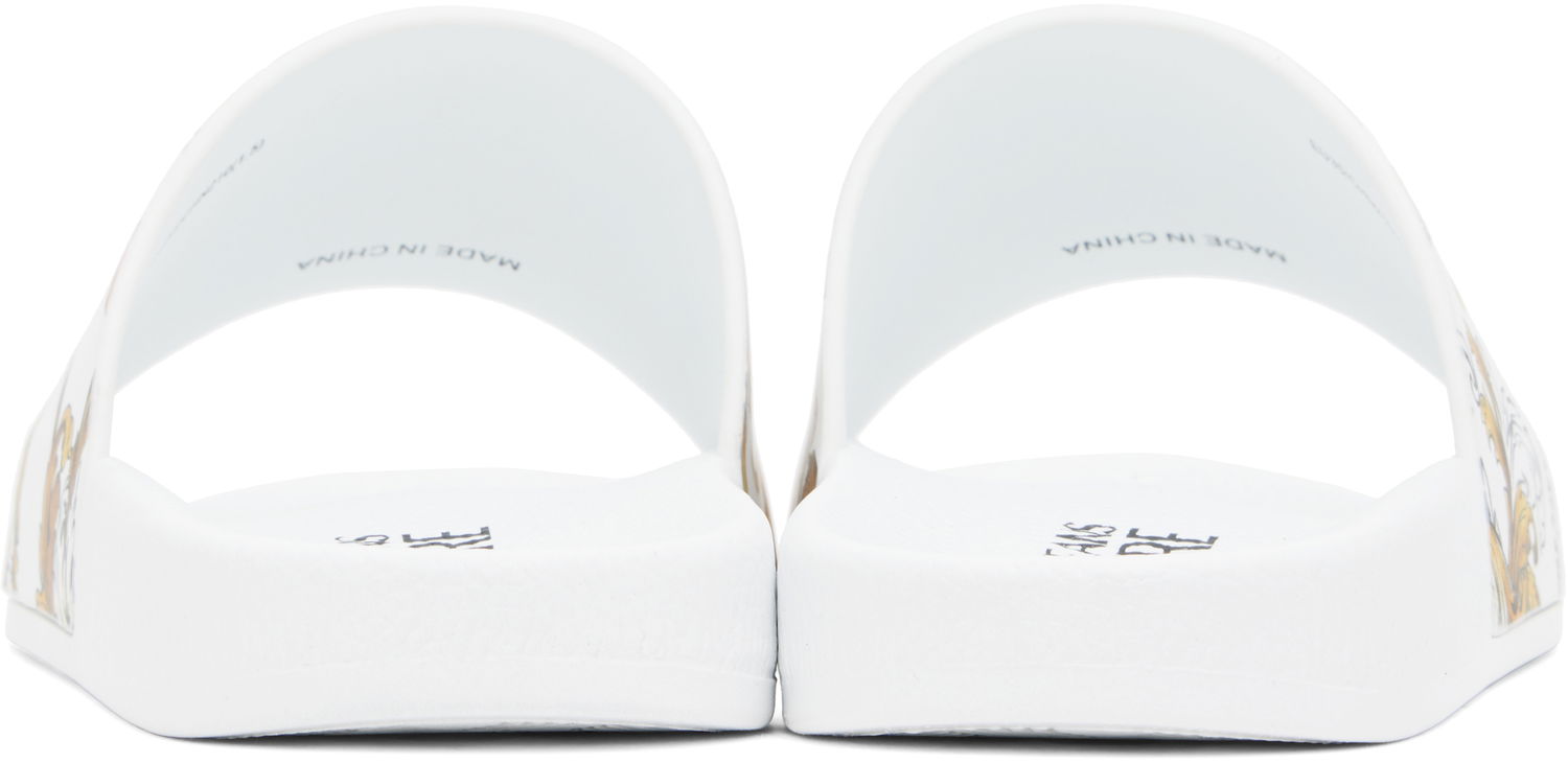 Аксесоари Versace Versace Jeans Couture Outline Barocco Pool Slides Бяло | E78VA3SQ3_EZS365, 1