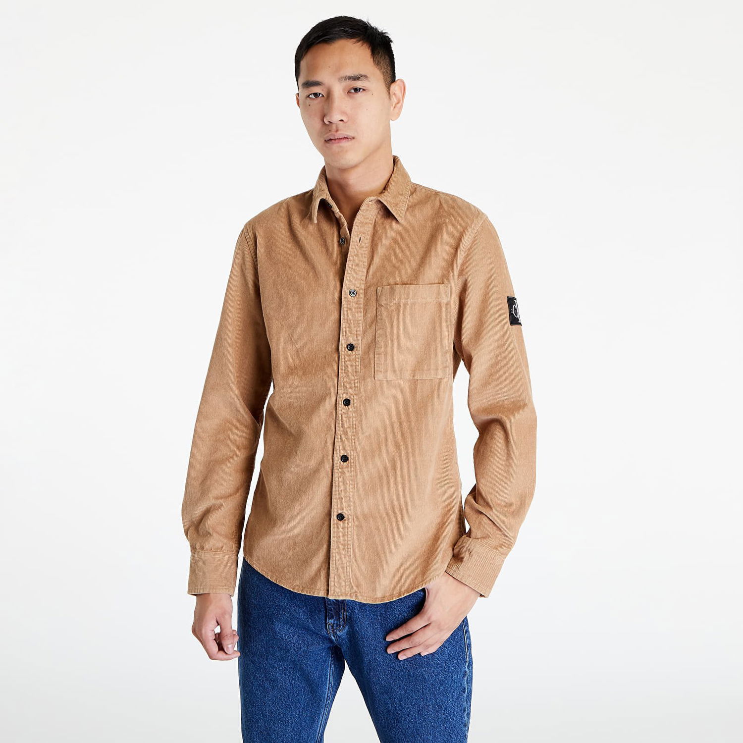 Риза CALVIN KLEIN Monologo Badge Cordu Кафяво | J30J322208 GV7, 0