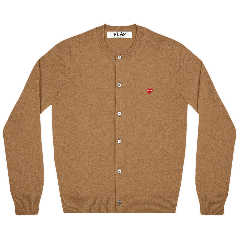 Пуловер Comme des Garçons PLAY Cardigan with Red Heart Patch Кафяво | AZ N079 051 3