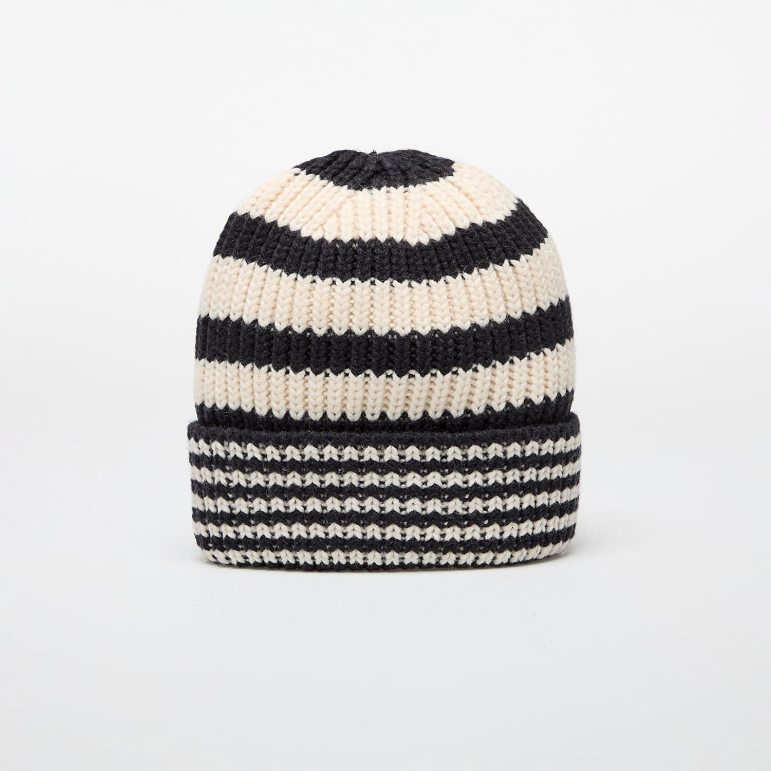 Шапка New Era Knit Medium Stripe Beanie Navy/ Light Cream Universal Тъмно синьо | 60565460, 1