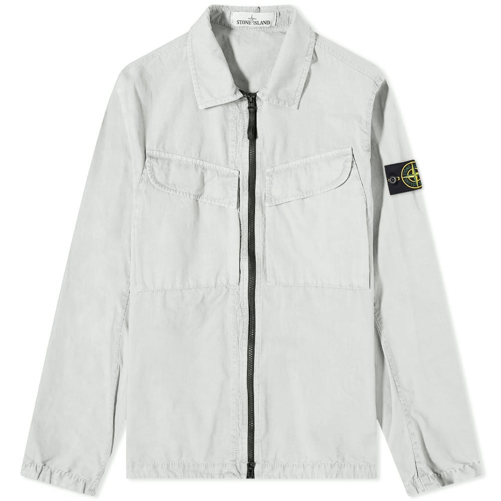 Яке Stone Island Brushed Cotton Canvas Zip Overshirt Бяло | 7715101WN-V0161, 0