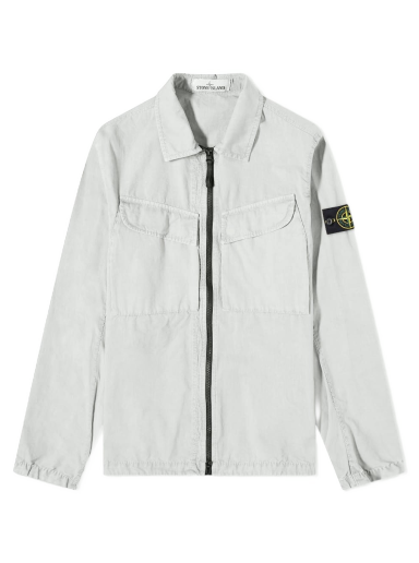 Яке Stone Island Brushed Cotton Canvas Zip Overshirt Бяло | 7715101WN-V0161