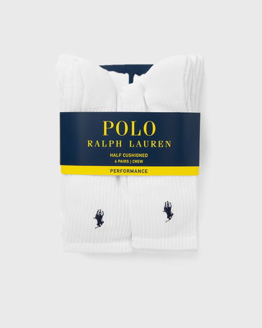 Чорапи Polo by Ralph Lauren 6-Pack Half Cushioned Performance Crew Socks Бяло | 449943676001, 3