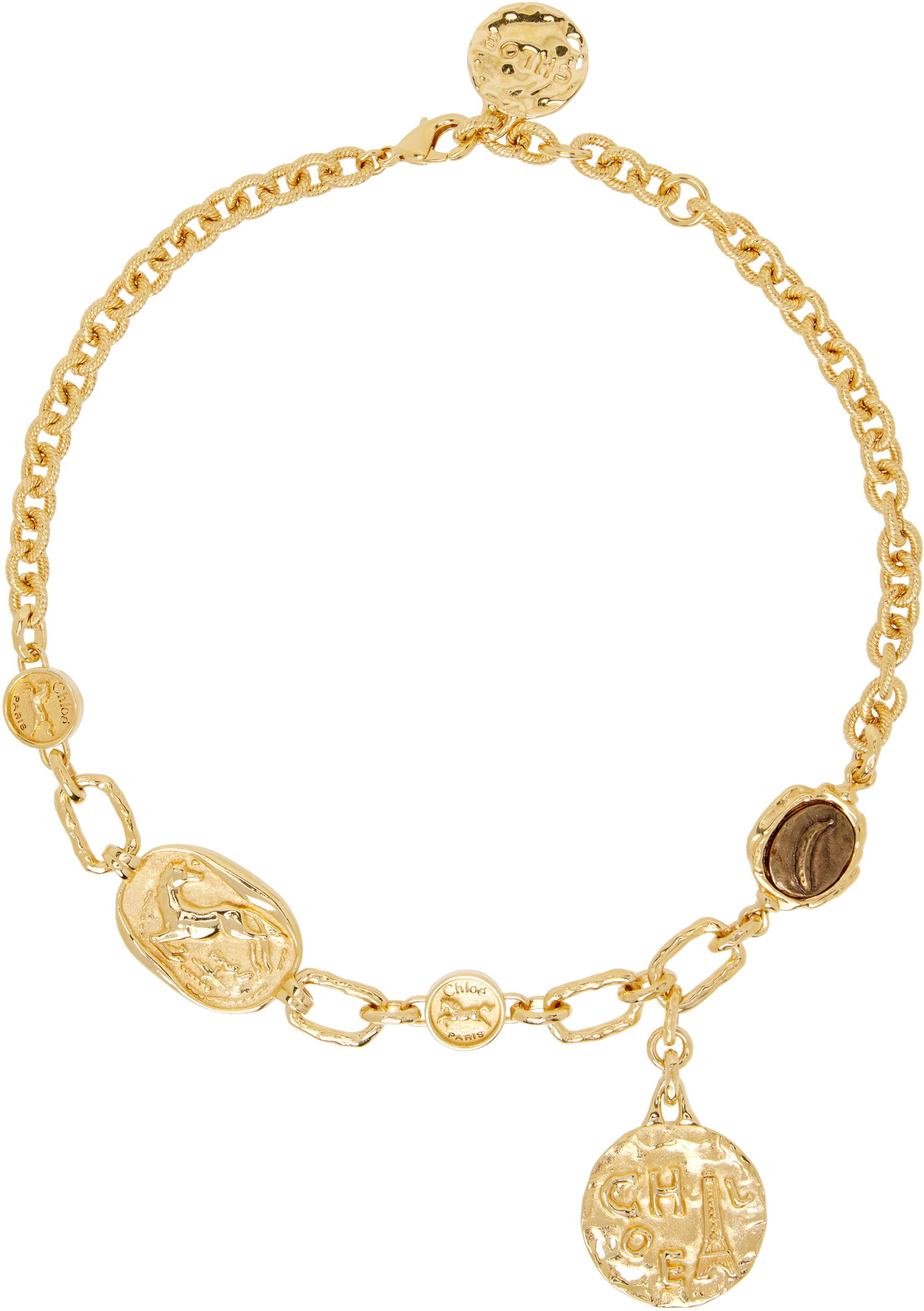 Колие CHLOÉ The Chloé Medals Sculpted Medallion Choker Жълто | CH26SJN10CB7, 0