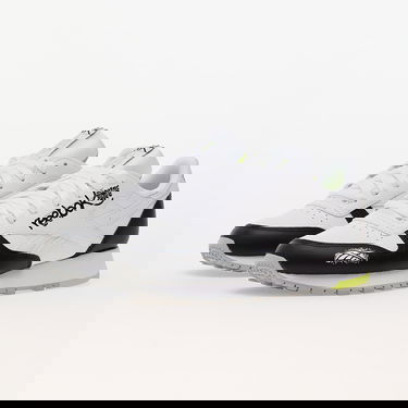 Кецове и обувки Reebok Classic Leather Core Black/ Ftw White/ Acid Yellow Бяло | 100075004, 4