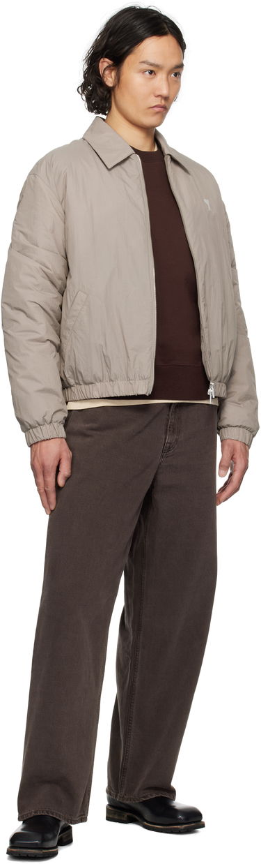 Яке бомбър AMI AMI de Coeur Zipped Jacket Сиво | HJK041.PA0009, 3