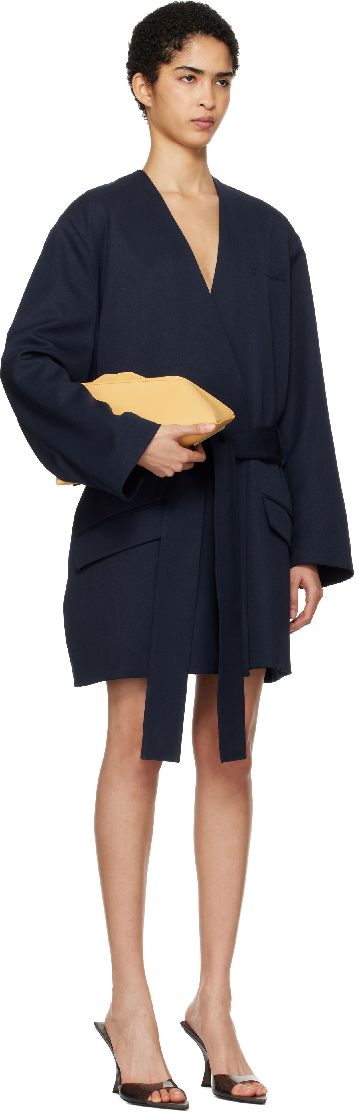 Pокля The Attico Attico Wrap Blazer Mini Dress Тъмно синьо | 250WCC00080 WWW046AA, 1