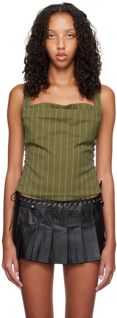 Потник Miaou Miaou Vallois Pinstriped Corset Top Зелено | 7061SWBOVP, 0