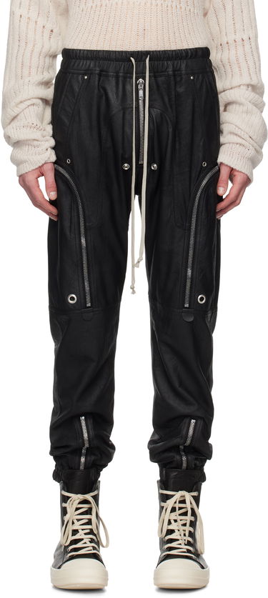 Карго панталони Rick Owens Rick Owens Hollywood Bauhaus Leather Cargo Pants Черно | RU01E5377 LBA, 0