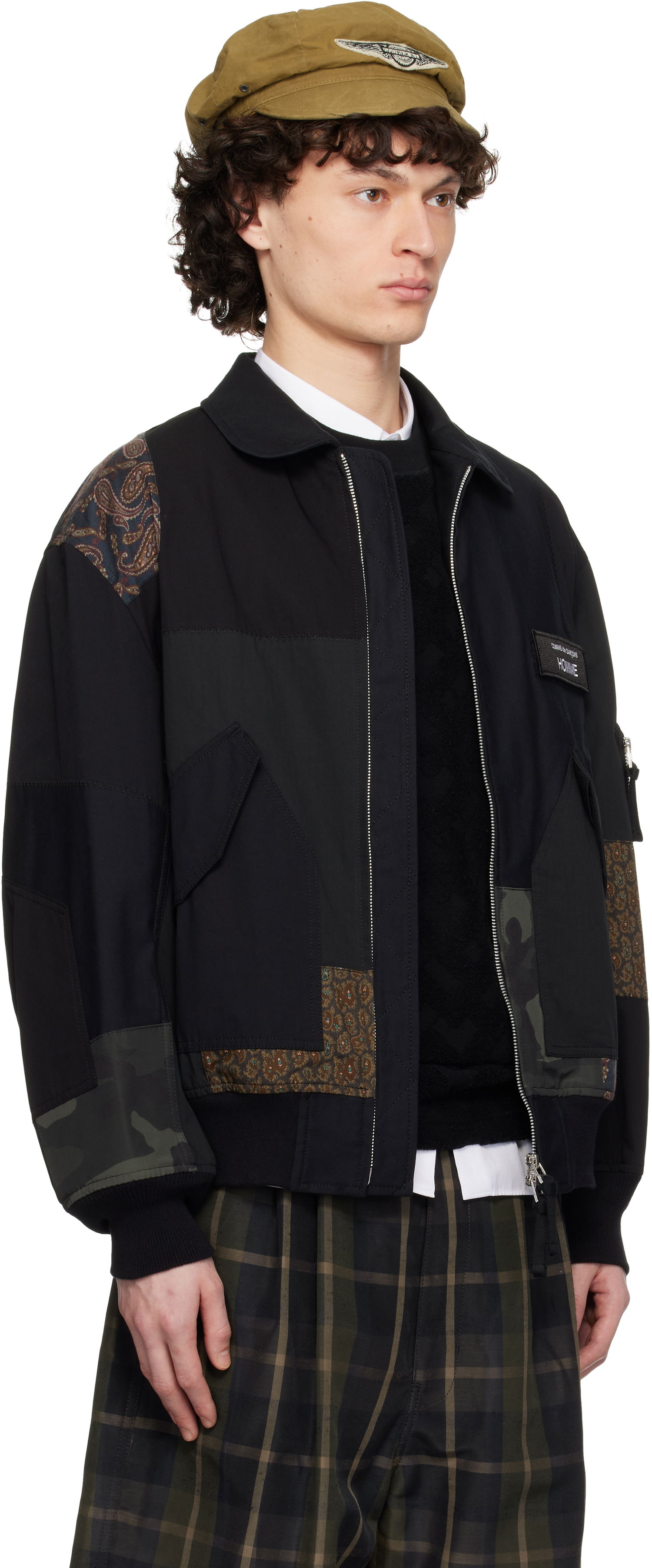 Яке бомбър Comme des Garçons CDG Homme Nylon Back Satin Mix Jacket Черно | HO-J023-051, 1