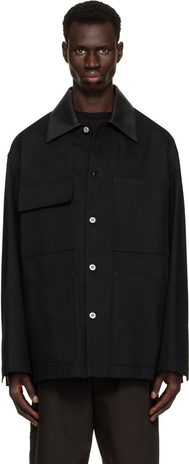 Яке Jil Sander Jil Sander Leather Collar Denim Jacket Черно | J22SW0033_J46655, 0
