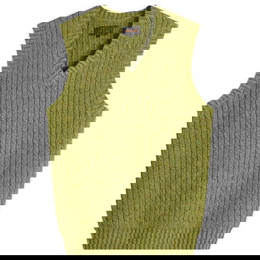Жилетка BEAMS Men's Cable Knit Vest, Size Large Зелено | 3805-0053-156-65, 0