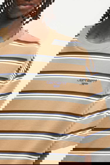 Тениска Carhartt WIP S/S Holm Striped Relaxed Fit T-Shirt Бежово | I035302.37AXX, 3