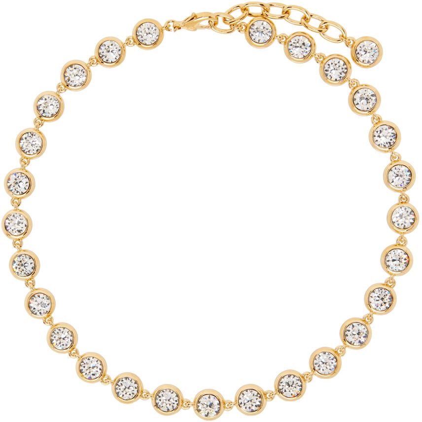 Колие Amina Muaddi Crystal Tennis Necklace Металик | IRIS NECKLACE, 0