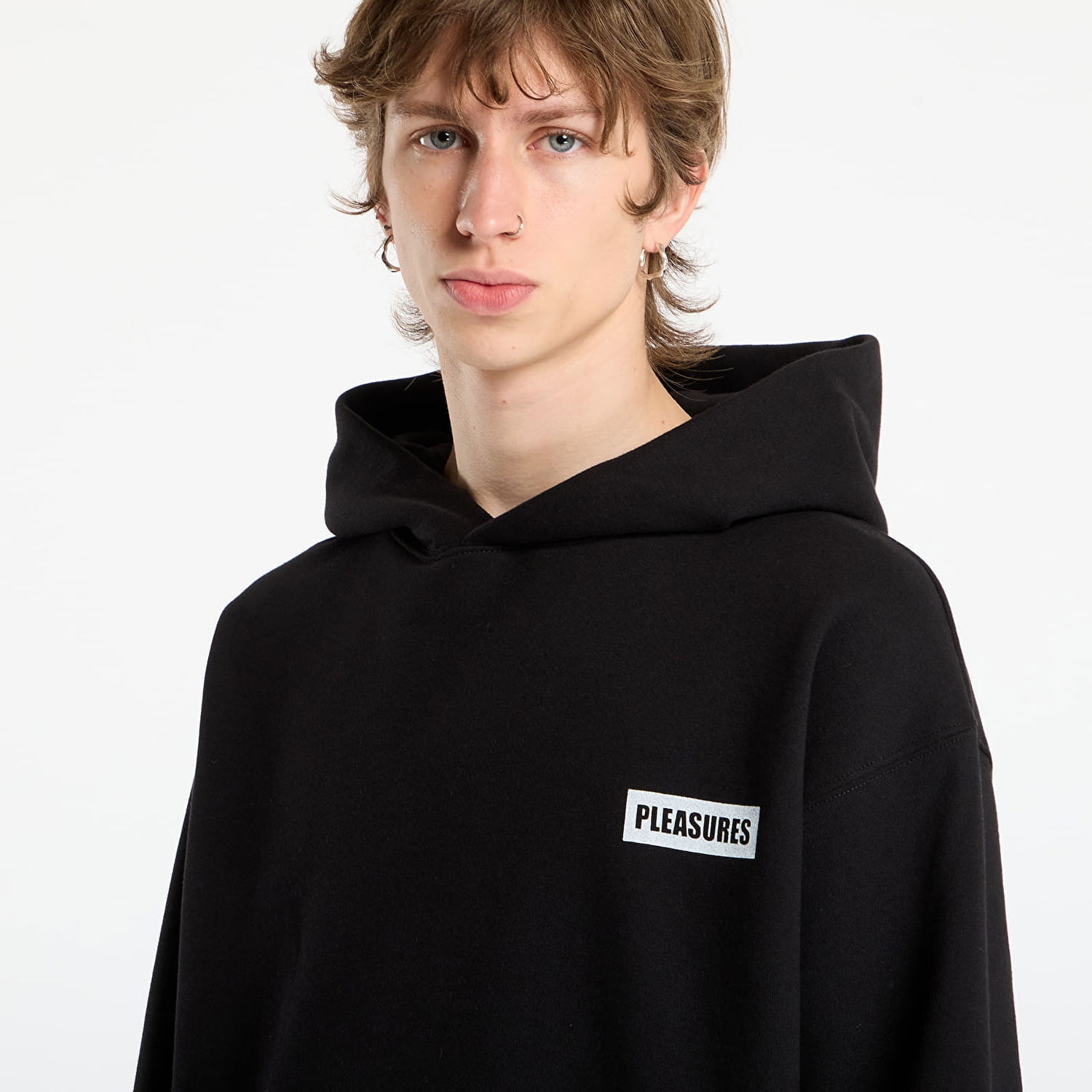 Суитчър Pleasures Sweatshirt Workman Hoodie Черно | P25F007-BLACK, 1