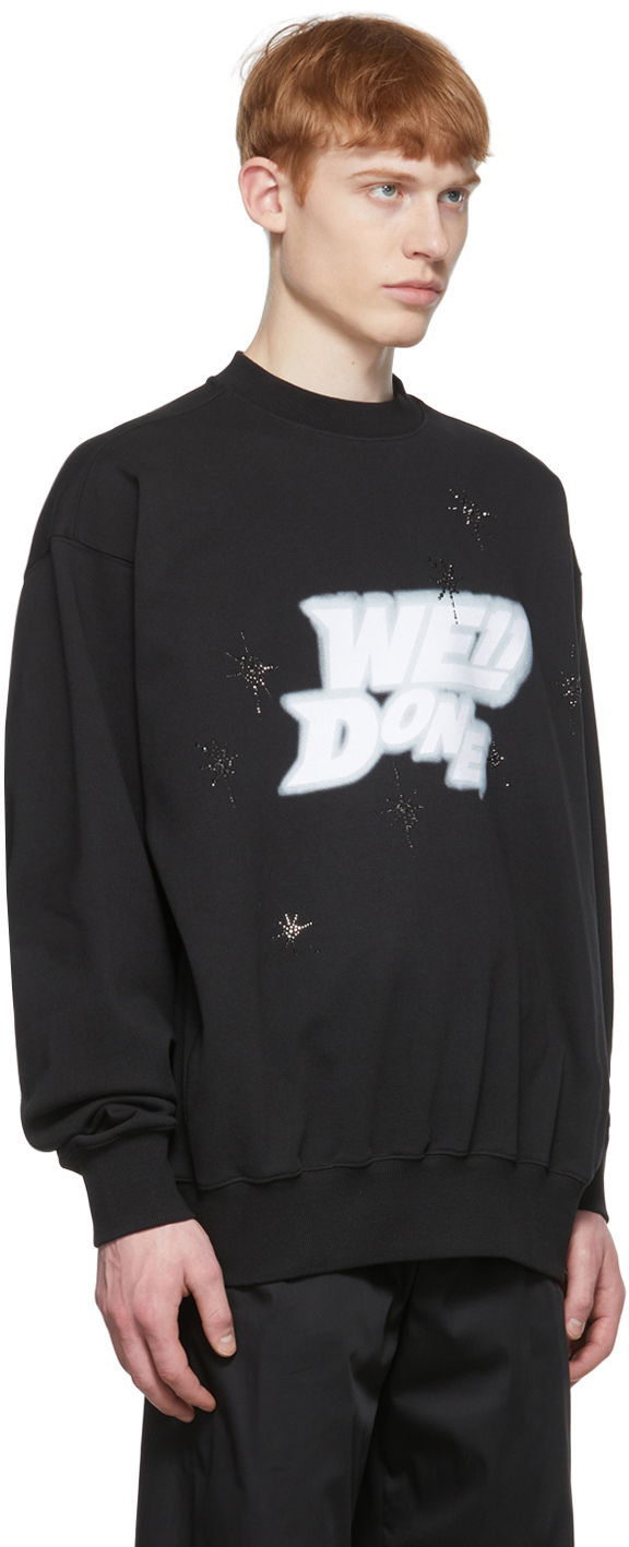 Суитчър We11done We11done Cotton Sweatshirt with Stars Print Черно | WD-TS1-22-663-U-BK, 1