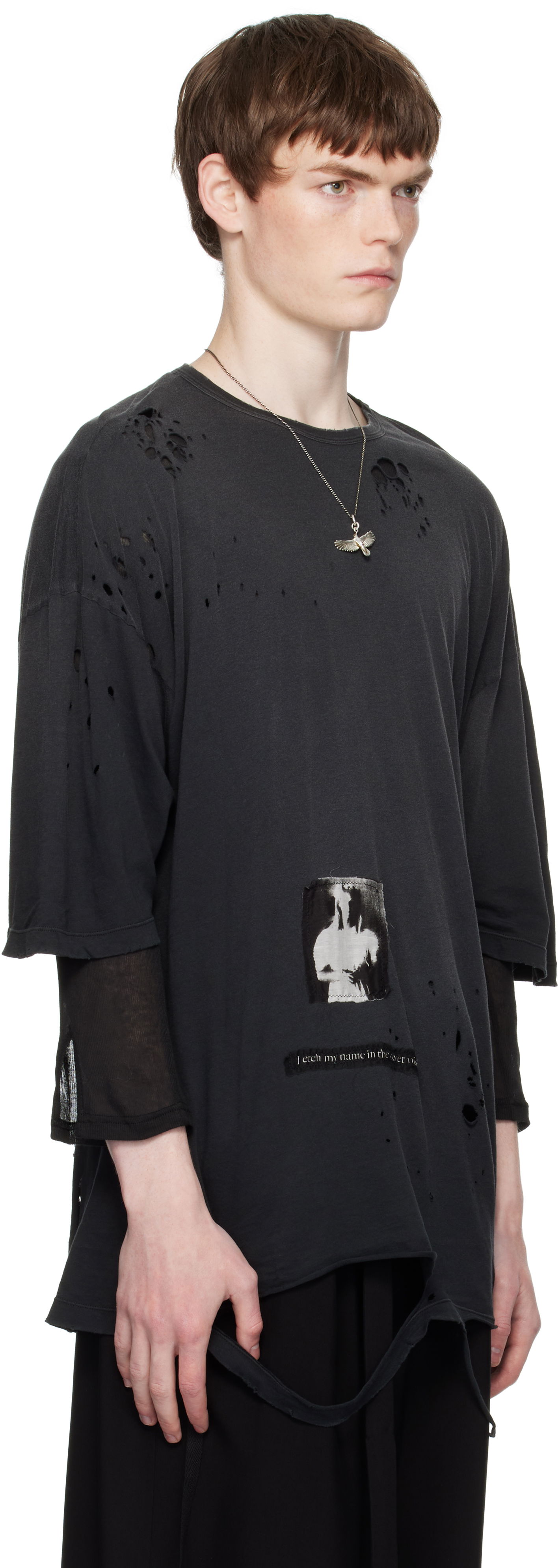 Тениска Ann Demeulemeester Ann Demeulemeester Dieter High Comfort Fit T-Shirt Черно | B0013056-FA638-098, 1