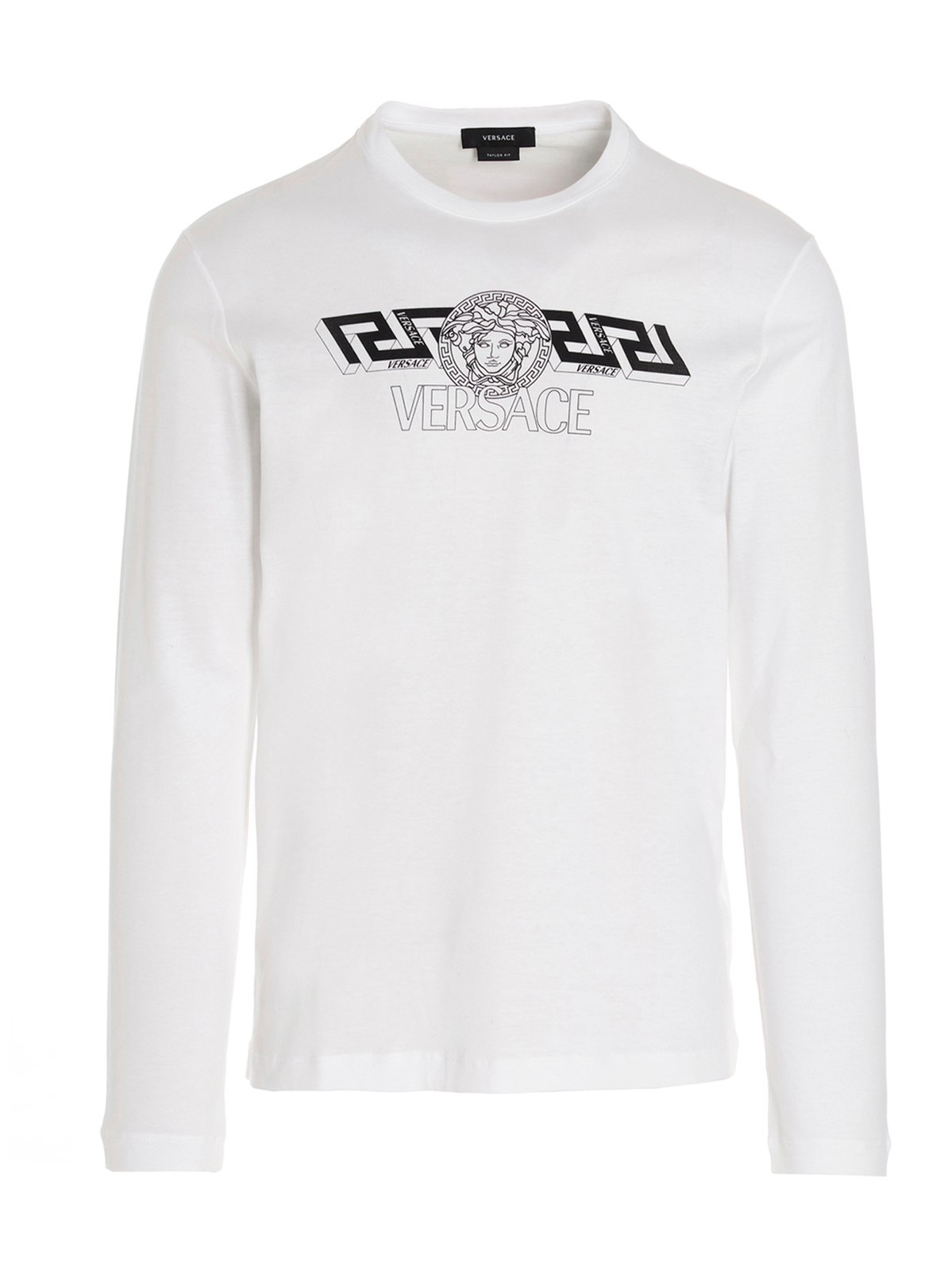 Тениска Versace Logo Print Long Sleeves T-Shirt White Бяло | 1004229-1A02800-1W000, 0