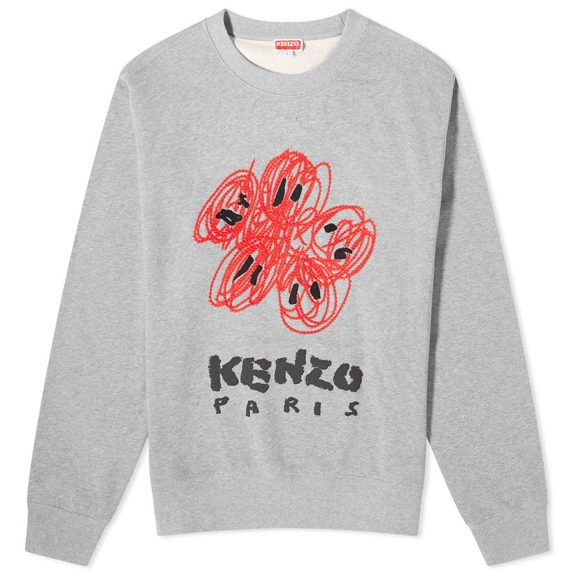 Пуловер KENZO Drawn Varsity Crewneck Сиво | FE55SW1704MF-94C