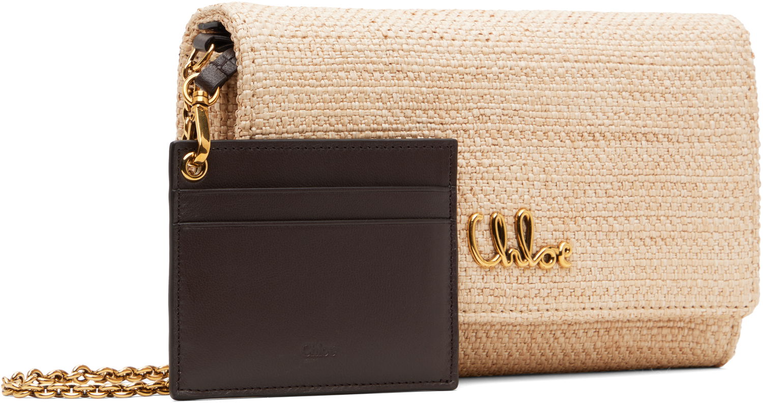 Чанта през рамо CHLOÉ Chloé Iconic Flap Wallet On Chain Clutch Бежово | CH25UP559P19, 1