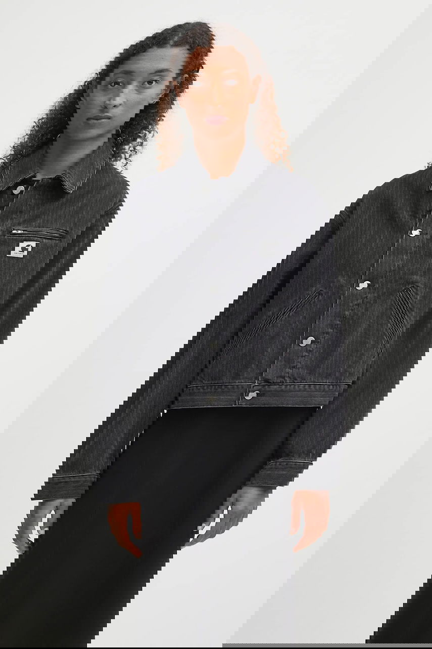 Яке Carhartt WIP Rylan Transitional Oversize Cropped Pinstripe Denim Jacket Черно | I035571.32I06, 0