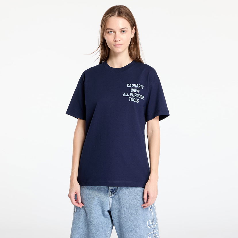 Тениска Carhartt WIP S/S Cross Screw T-Shirt UNISEX Air Force Blue Тъмно синьо | I033949.29LXX